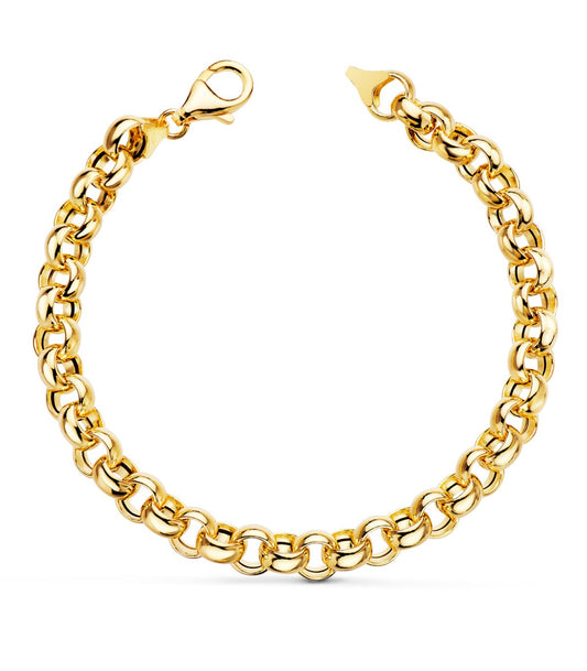 Pulsera Cadena Rolo Oro 18K 7mm 19cm